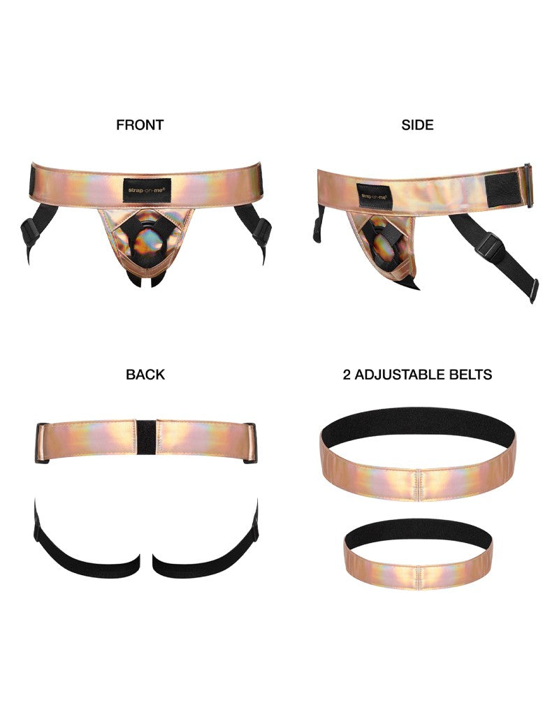 Strap-On-Me - Curious - Strap-on Harnas - PU Leer - Metallic Goud-Erotiekvoordeel.nl