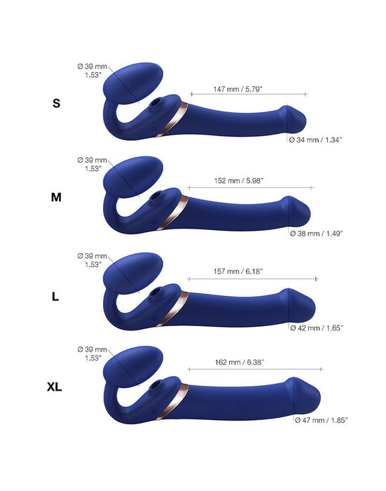 Strap-On-Me - Strapless Strap-on Vibrator met Luchtdruk Stimulatie - Paars-Erotiekvoordeel.nl