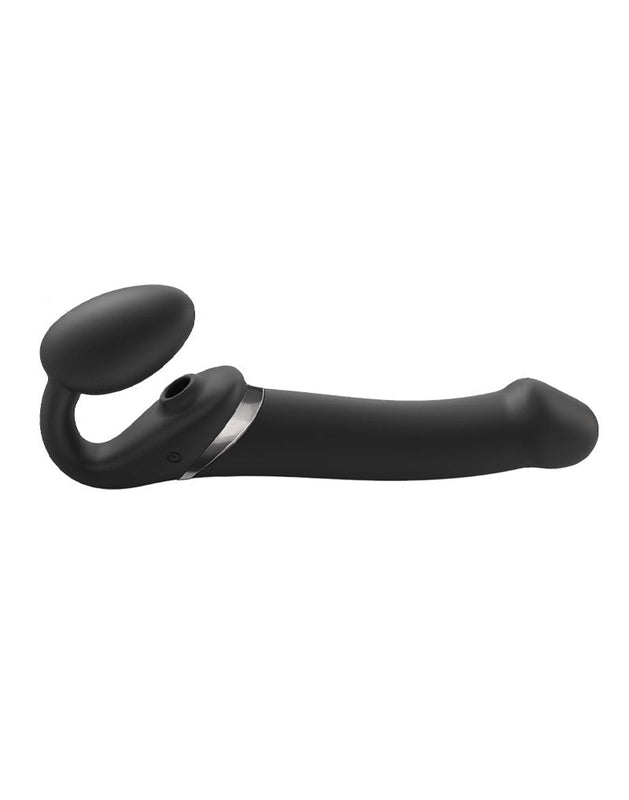 Strap-On-Me - Vibrerende Strapless Strap-on met Luchtdruk Stimulatie - Zwart-Erotiekvoordeel.nl