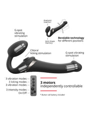 Strap-On-Me - Vibrerende Strapless Strap-on met Luchtdruk Stimulatie - Zwart-Erotiekvoordeel.nl