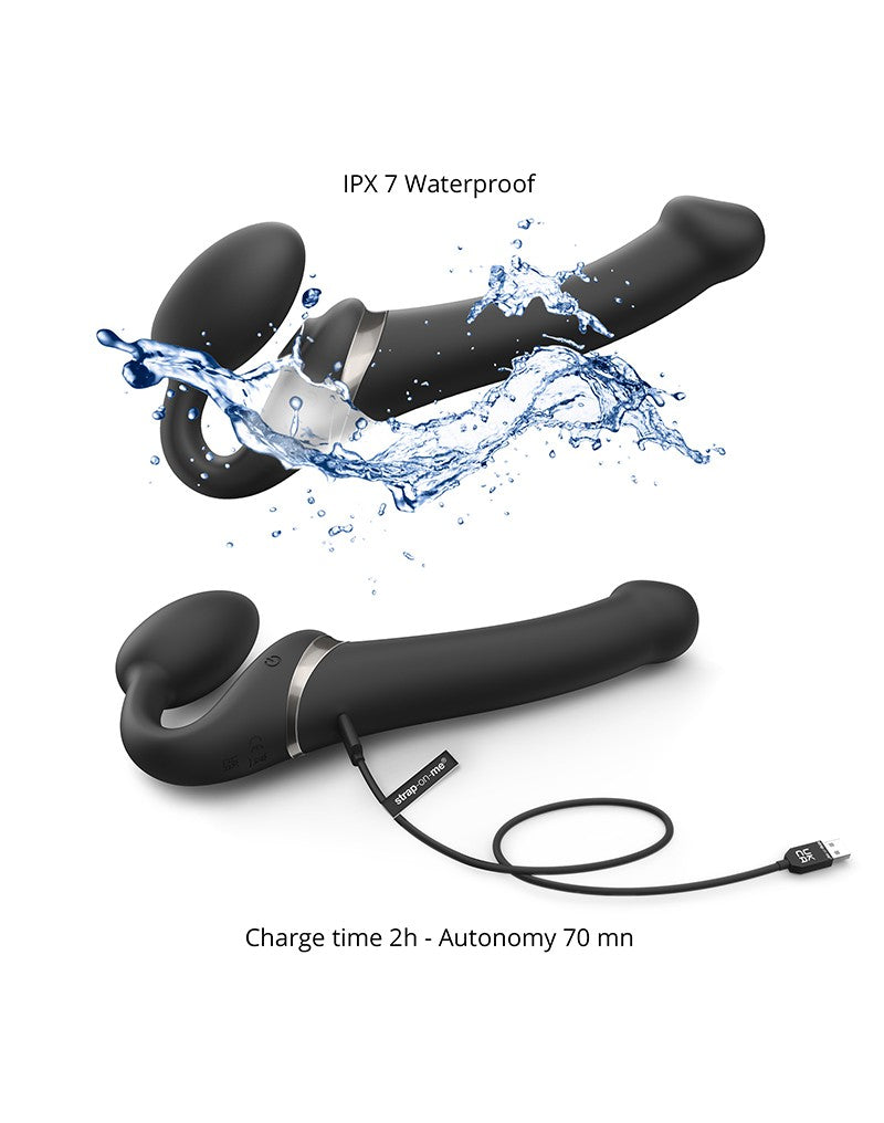 Strap-On-Me - Vibrerende Strapless Strap-on met Luchtdruk Stimulatie - Zwart-Erotiekvoordeel.nl