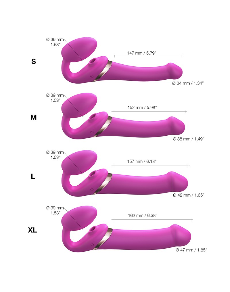 Strap-On-Me - Vibrerende Strapless Strap-on met Luchtdruk Stimulatie - Roze-Erotiekvoordeel.nl