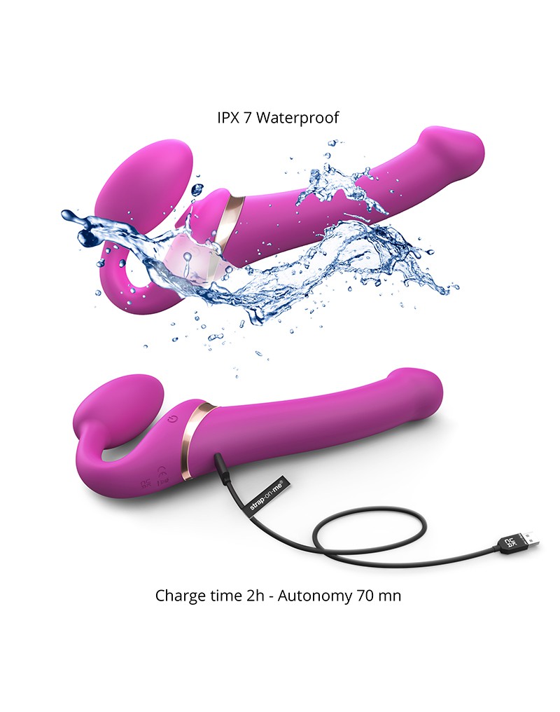 Strap-On-Me - Vibrerende Strapless Strap-on met Luchtdruk Stimulatie - Roze-Erotiekvoordeel.nl
