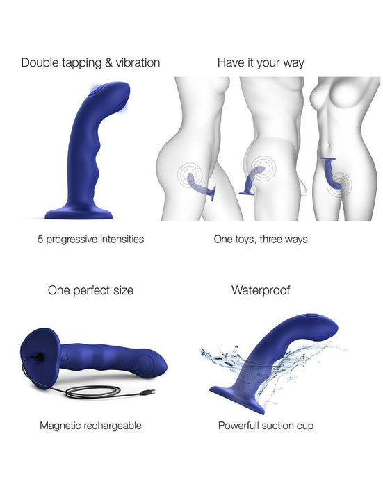 Strap-On-Me - Wave - Tapping Dildo - Met Tapping Functie - Blauw-Laced-up.nl