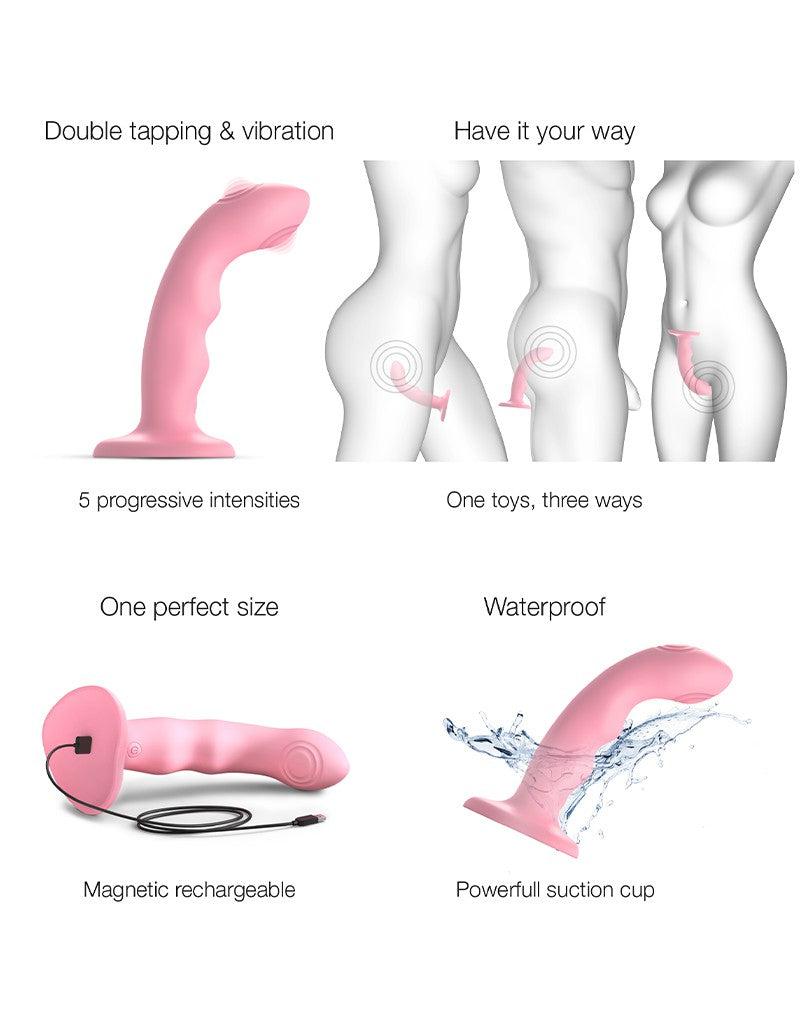 Strap-On-Me - Wave - Tapping Dildo - Met Tapping Functie - Roze-Laced-up.nl