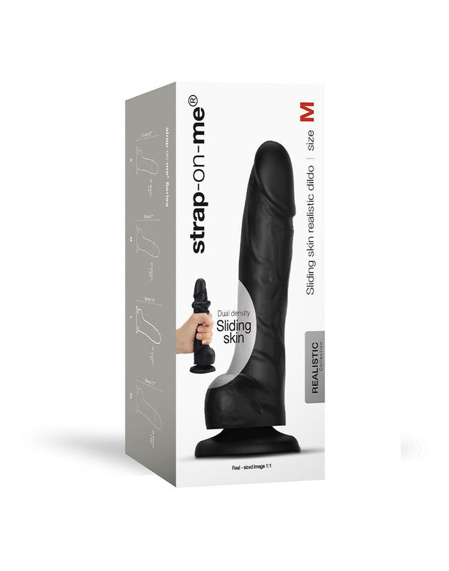 Strap-On-Me - Sliding Skin Realistische Dildo - Zwart-Laced-up.nl