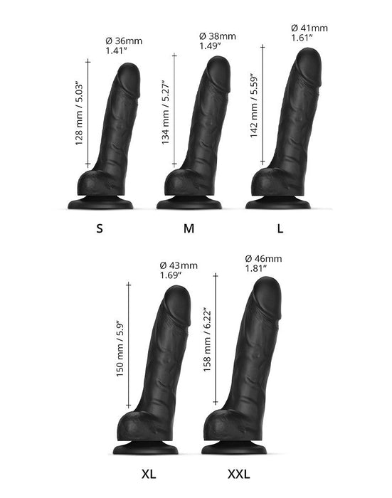 Strap-On-Me - Sliding Skin Realistische Dildo - Zwart-Laced-up.nl