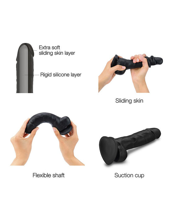 Strap-On-Me - Sliding Skin Realistische Dildo - Zwart-Laced-up.nl