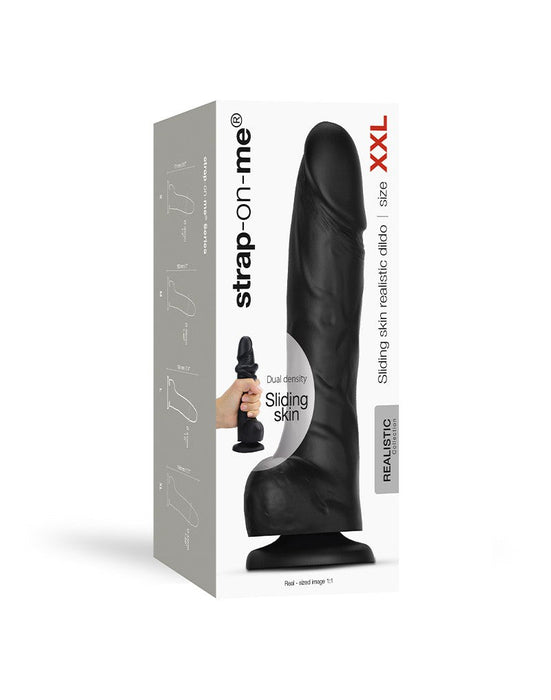 Strap-On-Me - Sliding Skin Realistische Dildo - Zwart-Laced-up.nl