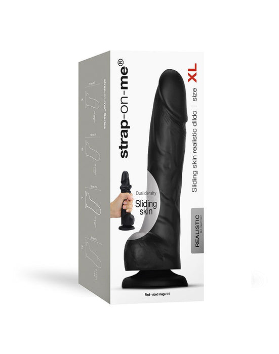 Strap-On-Me - Sliding Skin Realistische Dildo - Zwart-Laced-up.nl