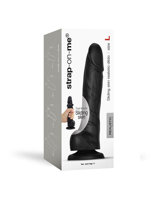 Strap-On-Me - Sliding Skin Realistische Dildo - Zwart-Laced-up.nl