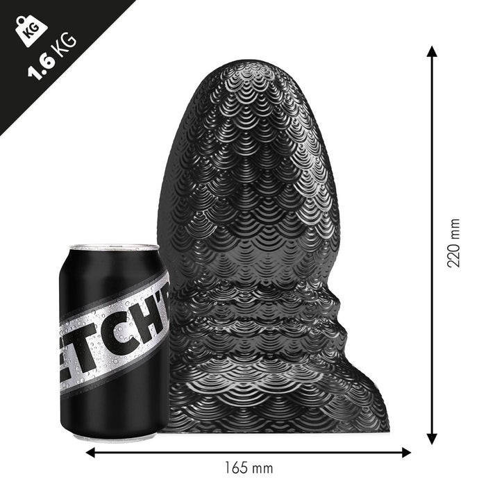 Stretch'r - Ripple - XXL Buttplug - Metallic Zwart-Laced-up.nl