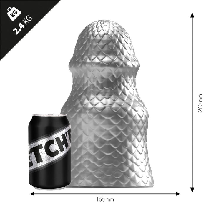 Stretch'r - Scaly - XXL Buttplug - Gun Metal Zilver-Laced-up.nl