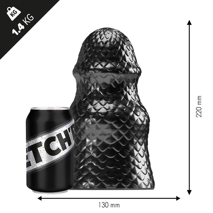 Stretch'r - Scaly - XXL Buttplug - Zwart Metallic-Laced-up.nl
