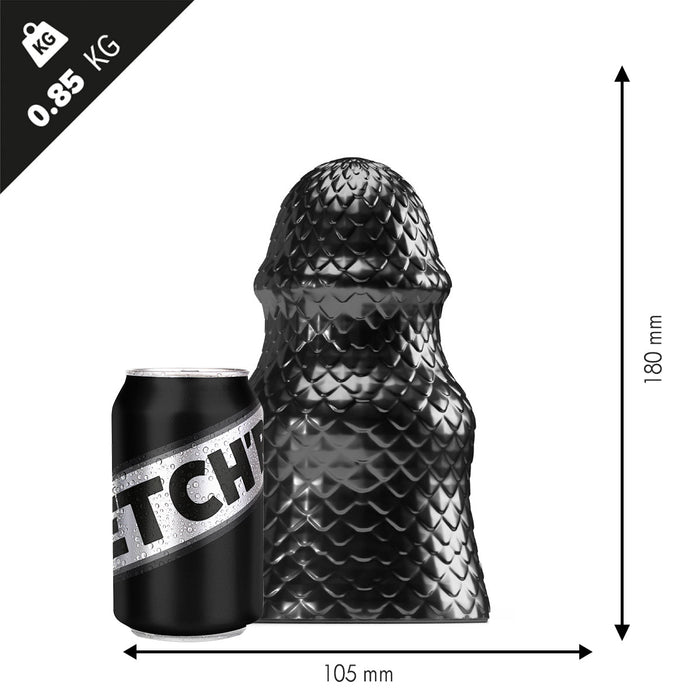 Stretch'r - Scaly - XXL Buttplug - Zwart Metallic-Laced-up.nl