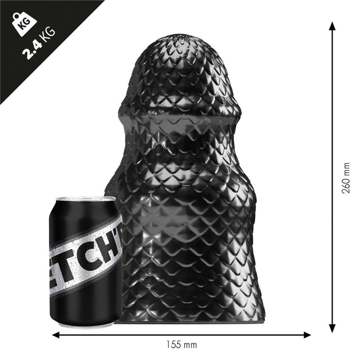 Stretch'r - Scaly - XXL Buttplug - Zwart Metallic-Laced-up.nl