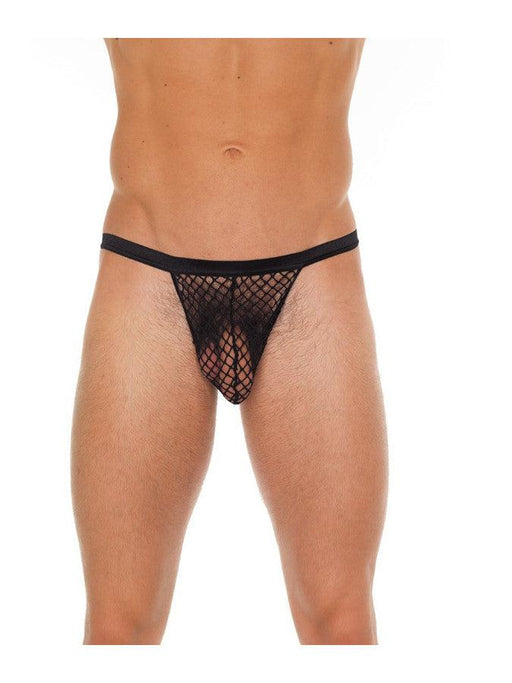 Amorable - String Voor Heren Visnet stof - Zwart-Laced-up.nl