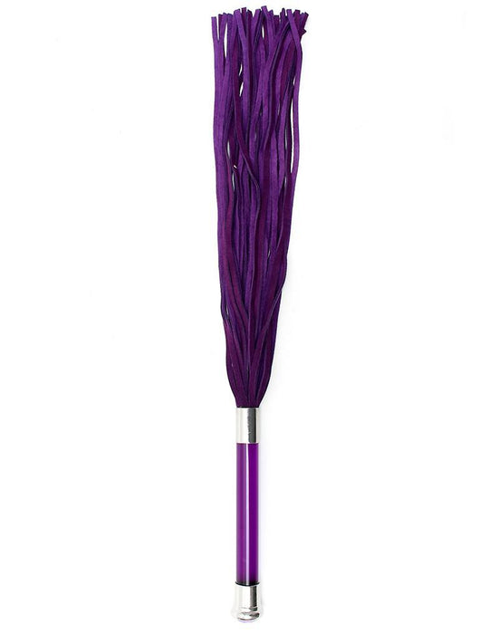 Rimba - Suede Flogger Met Glazen Handvat En Kristal - Paars-Laced-up.nl