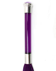 Rimba - Suede Flogger Met Glazen Handvat En Kristal - Paars-Laced-up.nl