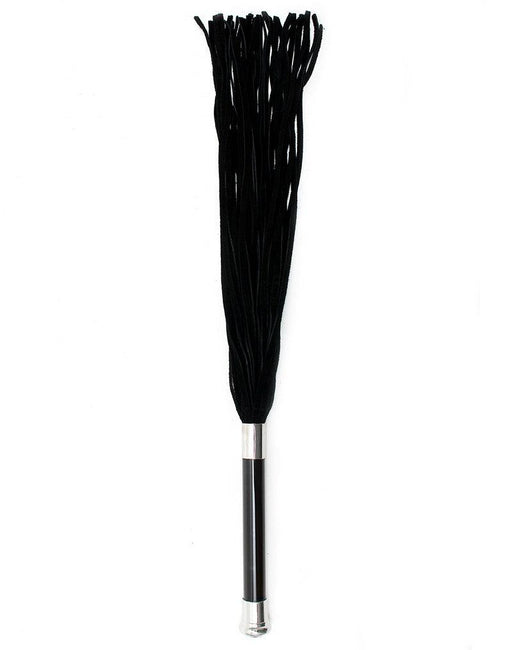 Rimba - Suede Flogger Met Glazen Handvat En Kristal - Zwart-Laced-up.nl