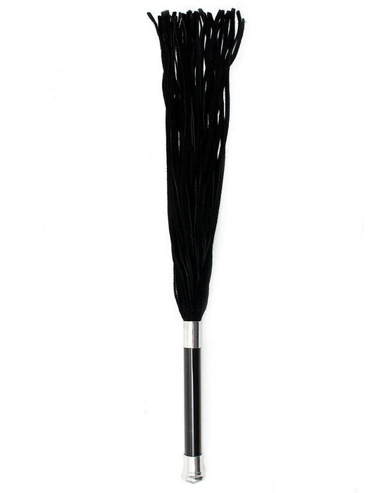 Rimba - Suede Flogger Met Glazen Handvat En Kristal - Zwart-Laced-up.nl