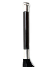 Rimba - Suede Flogger Met Glazen Handvat En Kristal - Zwart-Laced-up.nl