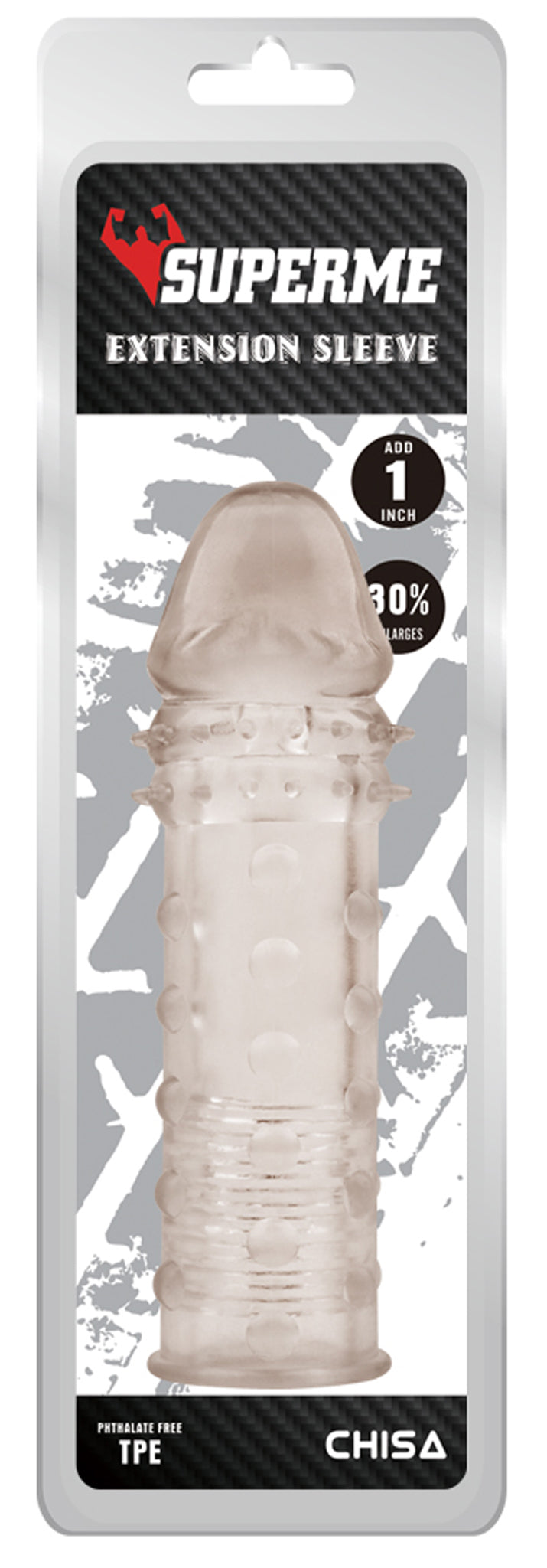 SuperMe - Extra Texture - Penis Sleeve - Rookgrijs-laced-up.nl