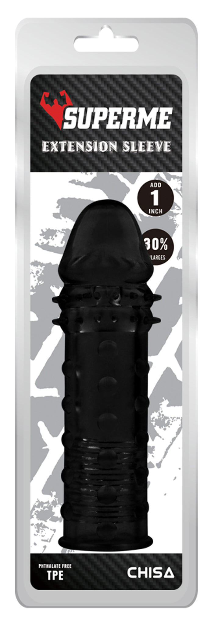 SuperMe - Extra Texture - Penis Sleeve - Zwart-laced-up.nl