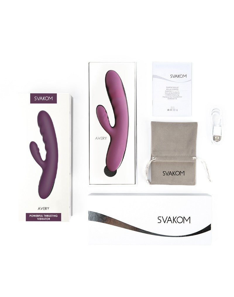 Svakom - Avery - Stotende Rabbit Vibrator - Paars-Laced-up.nl