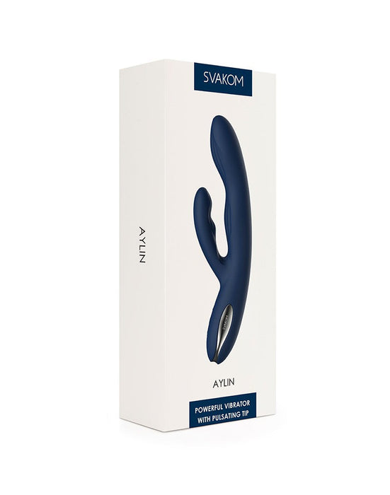 Svakom - Aylin - Rabbit Vibrator Met Vibrerende Tip - Blauw-Laced-up.nl