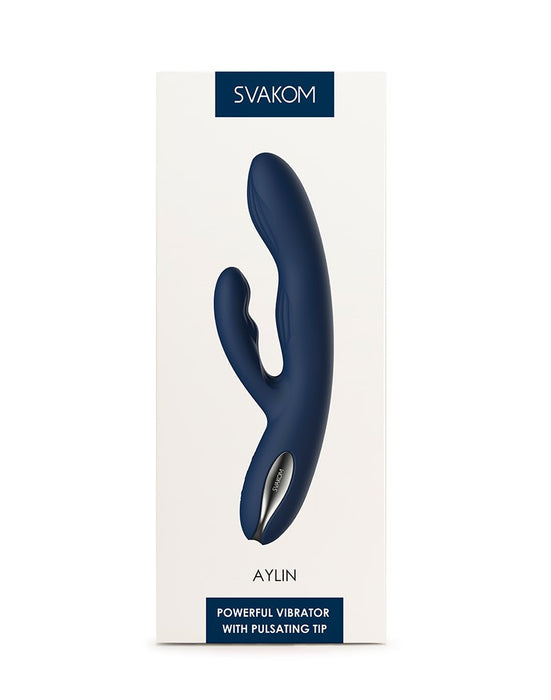 Svakom - Aylin - Rabbit Vibrator Met Vibrerende Tip - Blauw-Laced-up.nl