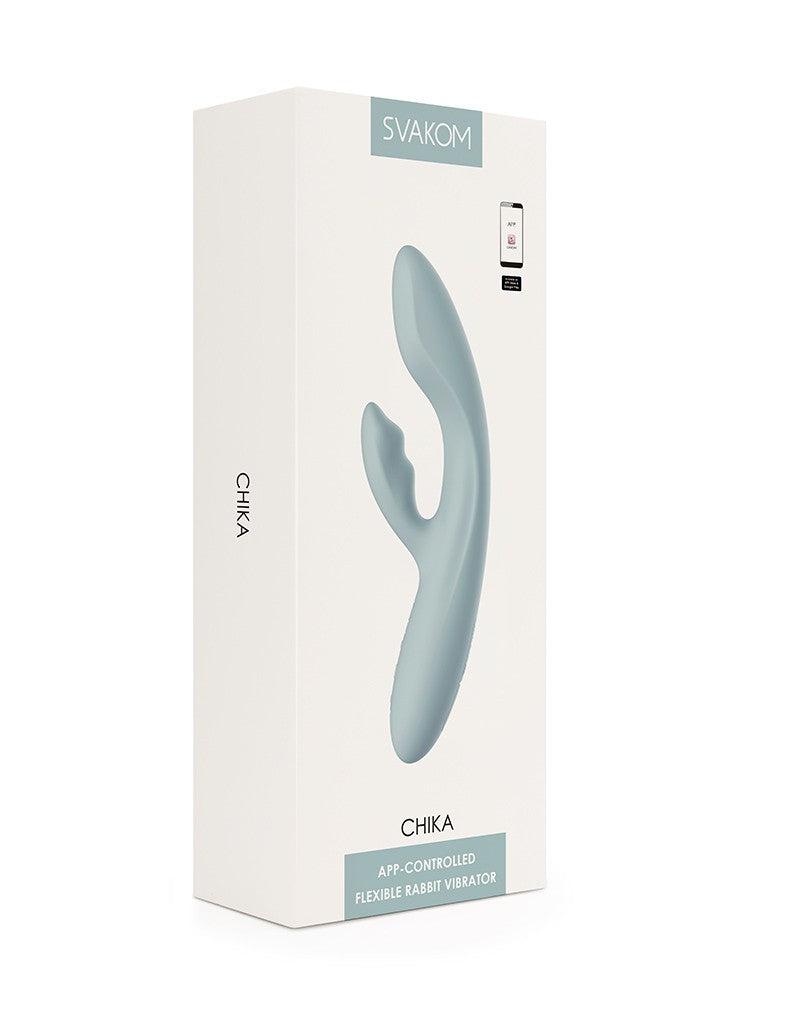 Svakom - Chika - Verwarmende Rabbit Vibrator - Met App Control - Lichtgrijs-Erotiekvoordeel.nl