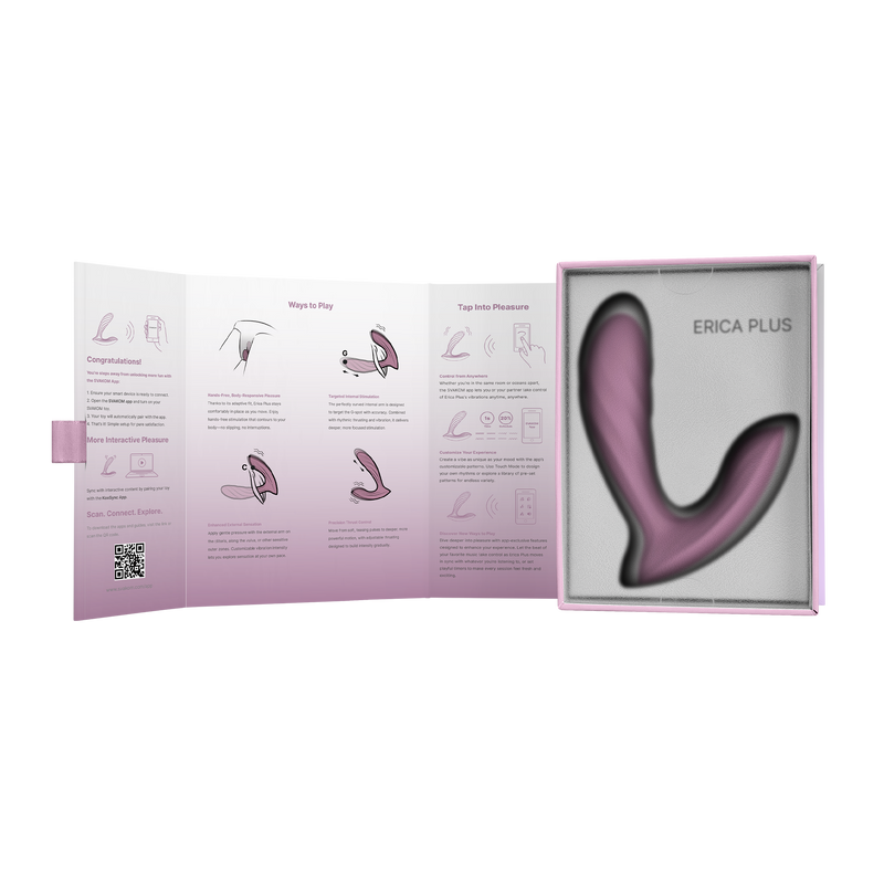 Svakom - Erica Plus - Vibrator mit Stoßfunktion für Strumpfhosen und App-Steuerung - Zwei Motoren - Hellrosa - Laced-up.nl