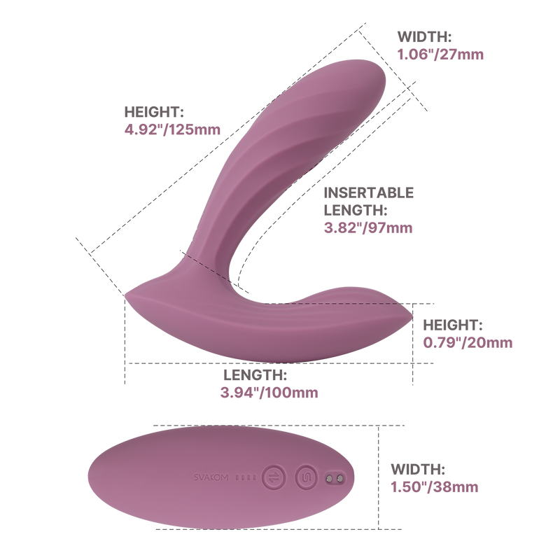 Svakom - Erica Plus - Vibrator mit Stoßfunktion für Strumpfhosen und App-Steuerung - Zwei Motoren - Hellrosa - Laced-up.nl