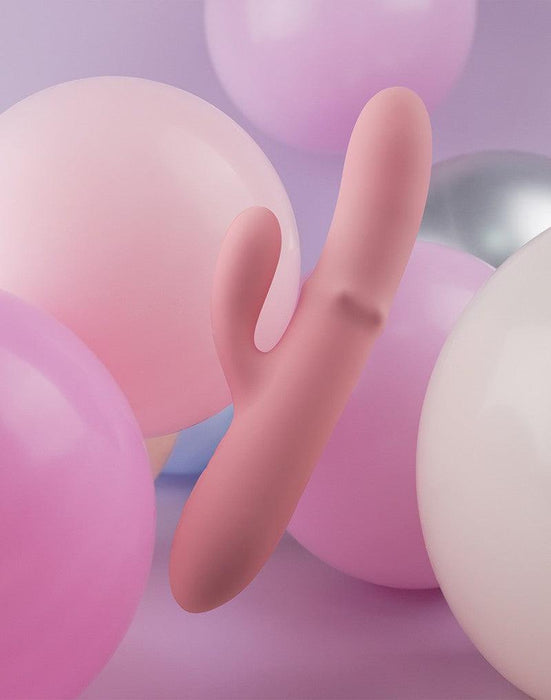 Svakom - Mora Neo - Interactieve Rabbit Vibrator met stotende kralen-ring - App Control - Roze-Laced-up.nl