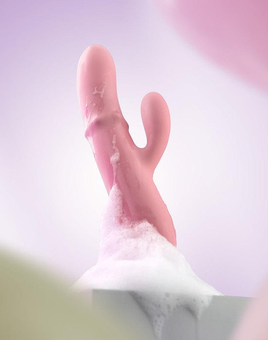Svakom - Mora Neo - Interactieve Rabbit Vibrator met stotende kralen-ring - App Control - Roze-Laced-up.nl