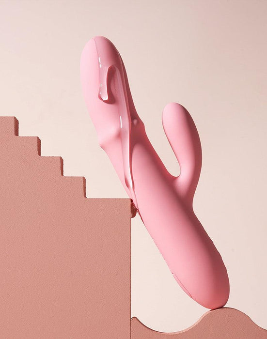 Svakom - Mora Neo - Interactieve Rabbit Vibrator met stotende kralen-ring - App Control - Roze-Laced-up.nl