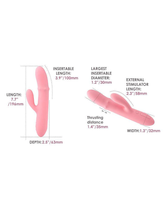 Svakom - Mora Neo - Interactieve Rabbit Vibrator met stotende kralen-ring - App Control - Roze-Laced-up.nl