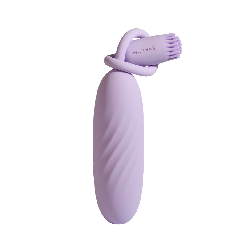 Svakom - Plume - Bullet Vibrator met Flexibel Clitoris Kwastje - Pastel Lilac-Erotiekvoordeel.nl