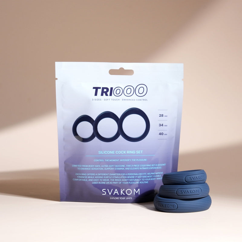 Svakom - Triooo - Penisring-Set - Blau - Laced-up.nl