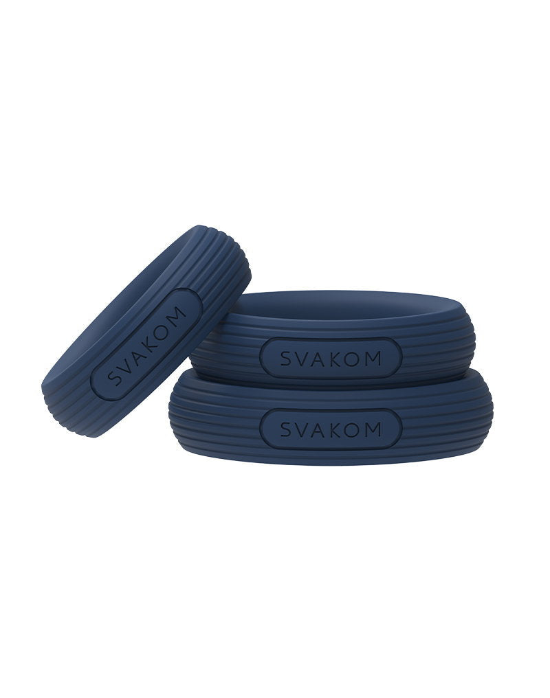 Svakom - Triooo - Penisring-Set - Blau - Laced-up.nl
