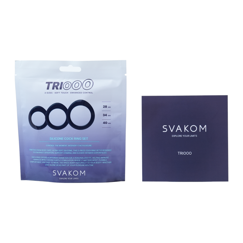 Svakom - Triooo - Penisring-Set - Blau - Laced-up.nl