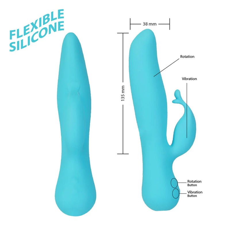 Swan - Kissing - Dual Action Rabbit Vibrator - Turquoise-Erotiekvoordeel.nl