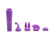 Sweet Breeze - Quadruple Sweet - Pocket Rocket Mini Vibrator - Vier Opzetstukjes - Lila-laced-up.nl
