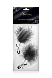 Sweet Caress - Tepelklemmen Met Zachte Zwarte Veertjes-Laced-up.nl