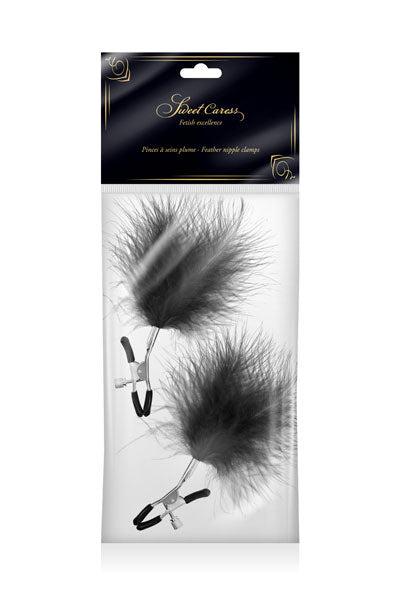 Sweet Caress - Tepelklemmen Met Zachte Zwarte Veertjes-Laced-up.nl