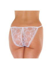 Amorable - Tanga Slip Kant Met Open Kruis - Wit-Laced-up.nl