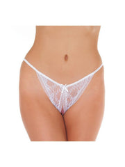 Amorable - Tanga Slip Kant Met Open Kruis - Wit-Laced-up.nl