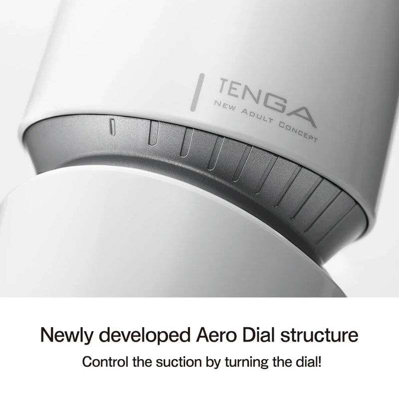 Tenga - Aero Cobalt Ring - Masturbator - Inclusief Droog Standaard - Wit-Erotiekvoordeel.nl
