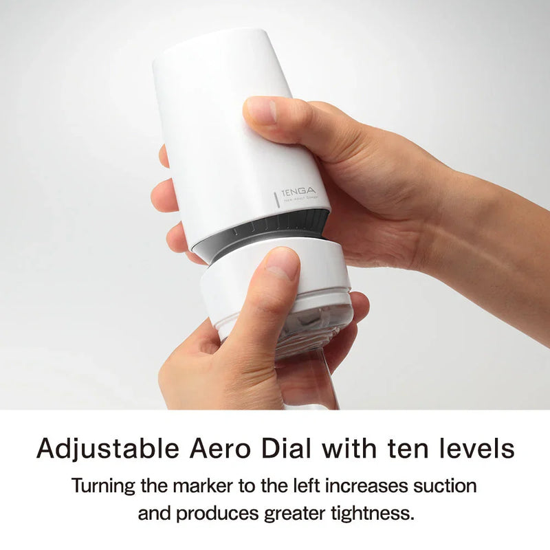 Tenga - Aero Cobalt Ring - Masturbator - Inclusief Droog Standaard - Wit-Erotiekvoordeel.nl
